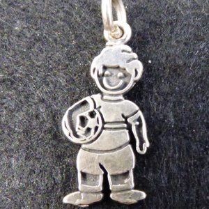 Vintage Sterling Silver SOCCER BOY Charm